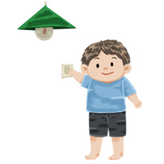 Handdrawn Energy Saving Turn Off Lights Illustration