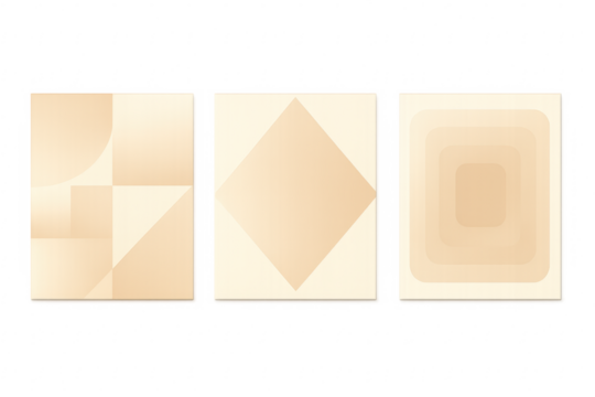 Abstract geometric beige shape gradient vector background set