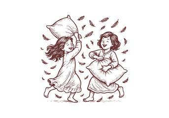 Pilow hand drawn simple vector illustration