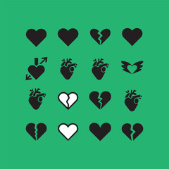  Heart icon set 