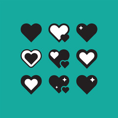  Heart icon set 
