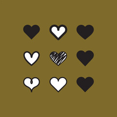  Heart icon set 