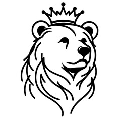 Sketch of a crowned bear face