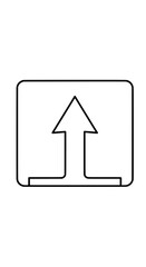 Graphic Upward Arrow Symbol in Square, Represents Uploading or Ascending Concept