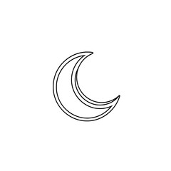 Crescent moon symbol graphic design element for your projects