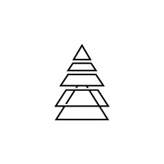 Fototapeta premium Abstract geometric tree with layered triangular shapes and clean lines