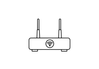 Modern wireless router icon for home office networking and internet access device