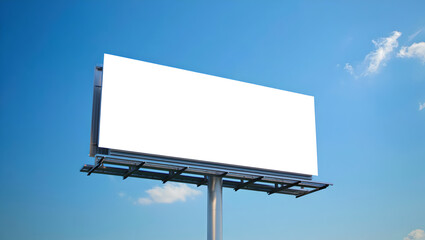 Wide Outdoor Advertising Hoarding with Clear Blue Sky
