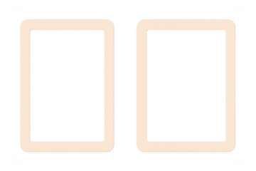 Pair of vertical rounded rectangle frames with transparent background