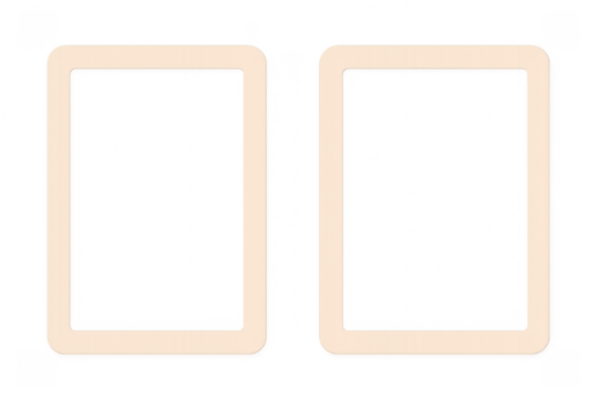 Pair of vertical rounded rectangle frames with transparent background - Powered by Adobe