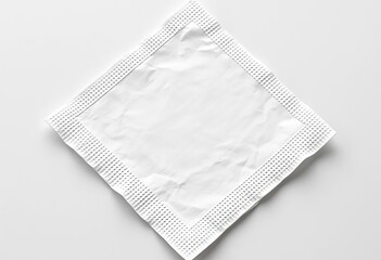 Pure white, unprinted paper napkin, soft texture, square shape,  material,  meal