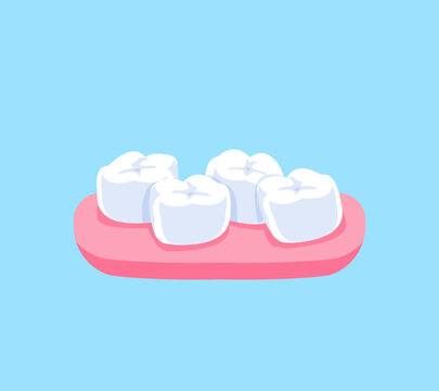 Crowded teeth illustration vector design. Dental care concept.