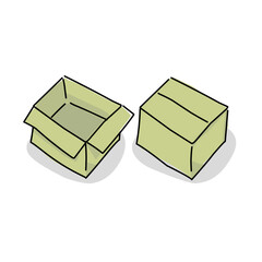 Simple vector illustration of a cardboard box, clean and minimal design perfect for packaging, delivery, and storage graphics