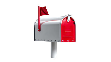 Mailbox: A classic American mailbox, the familiar symbol of communication and connection, stands proudly, awaiting letters and parcels in a bright red and silver design.