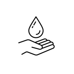 Set dermatologically tested vector label with water drop, leaf and hand logo. Dermatology test symbol, dermatologist badge, clinically proven icon for allergy free and healthy safe product package tag