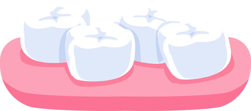 Crowded teeth illustration transparent design. Dental care concept.