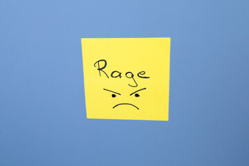 Yellow sticky note with the word 