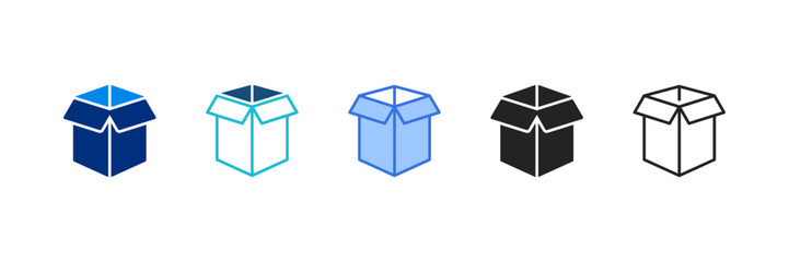 Packaging Icon Set Multiple Style Vector Illustration	

