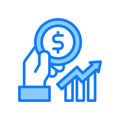 Finance blue icon 