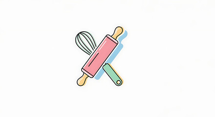 Pastry Tools Whisk and Rolling Pin for Baking and Dessert Preparation