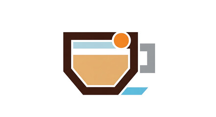 Abstract coffee cup icon Modern geometric design for cafe and beverage-related concepts