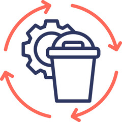 Waste Management line color icon