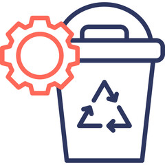 Recycling Process line color icon
