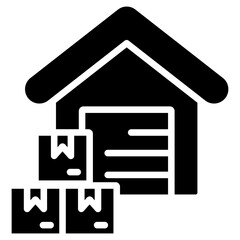 Warehouse glyph icon