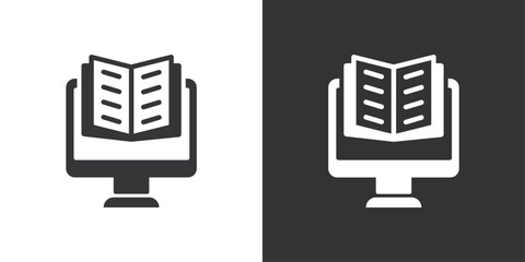 E-Learning icon. Solid glyph series icon