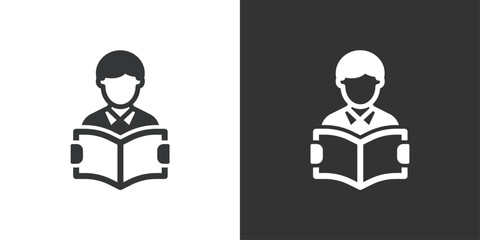 Reader icon. Solid glyph series icon