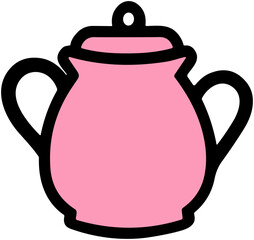 Cute Teapot Icon: Cozy Kitchenware Illustration