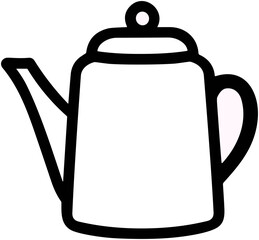 Cute Teapot Icon: Cozy Kitchenware Line Illustration