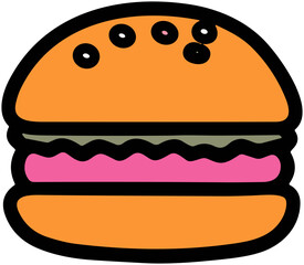 Cute Burger Icon: Fun Fast Food Illustration
