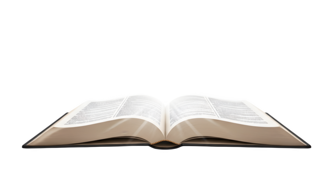 An open book with pages illuminated from within.