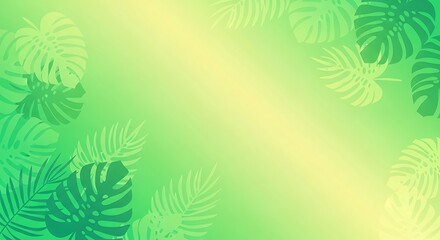 Lush Green Tropical Foliage Background with Soft Light.