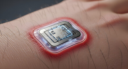 Human skin implant with a modern chip technology for digital identity