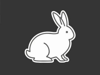 Obraz premium mple rabbit illustration. Line art. Chinese zodiac. Adorable. Year of the Rabbit. Character. Pet care. Pet. Animal.