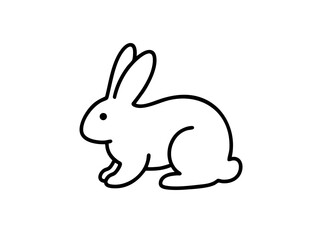 Obraz premium mple rabbit illustration. Line art. Chinese zodiac. Adorable. Year of the Rabbit. Character. Pet care. Pet. Animal.