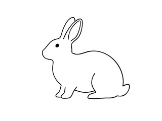 Fototapeta premium mple rabbit illustration. Line art. Chinese zodiac. Adorable. Year of the Rabbit. Character. Pet care. Pet. Animal.
