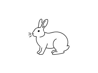 Obraz premium mple rabbit illustration. Line art. Chinese zodiac. Adorable. Year of the Rabbit. Character. Pet care. Pet. Animal.