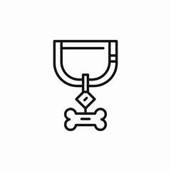 dog pet collar icon sign vector