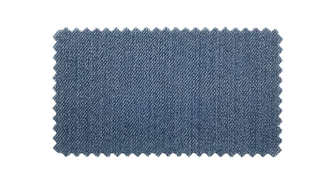 Textured blue fabric swatch sample.