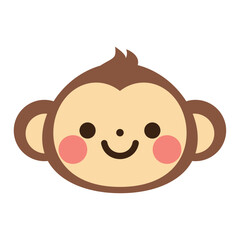 かわいいサルの顔のベクターイラスト