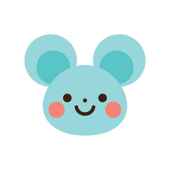 かわいいネズミの顔のベクターイラスト
