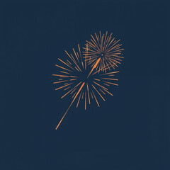 A minimalist representation of fireworks bursting in the night sky on a dark background
