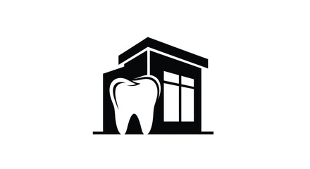 Modern building with a tooth shape integrated into its design silhouette