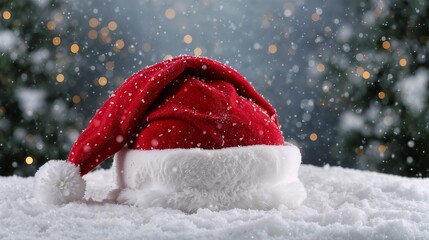 Santa Claus hat in the snow