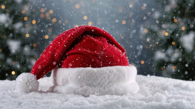 Santa Claus hat in the snow