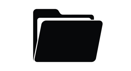 Black folder icon design simple graphic for file management silhouette