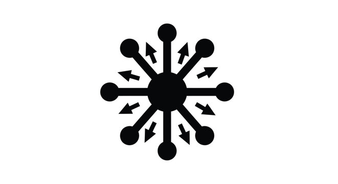Abstract black radial burst design with arrows a striking silhouette